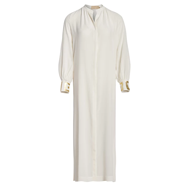 The White and Gold Silk Shirtdress, Themis Z.