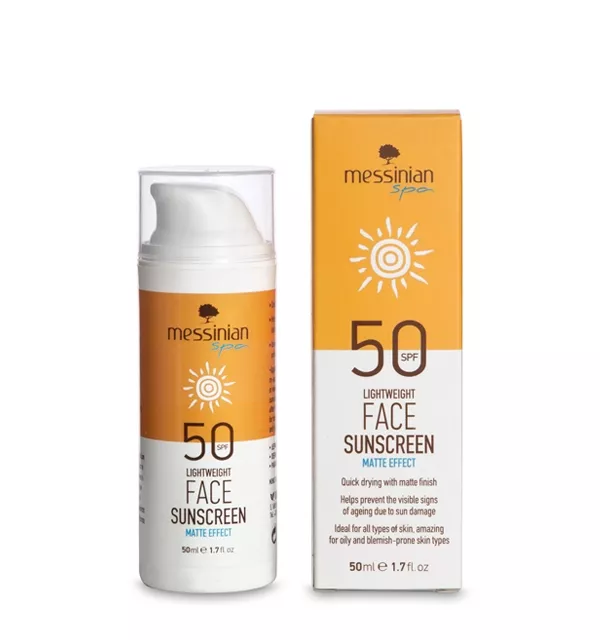 Αντηλιακή κρέμα προσώπου για ματ αποτέλεσμα, Lightweight Face Sunscreen, Messinian Spa (στα φαρμακεία)
