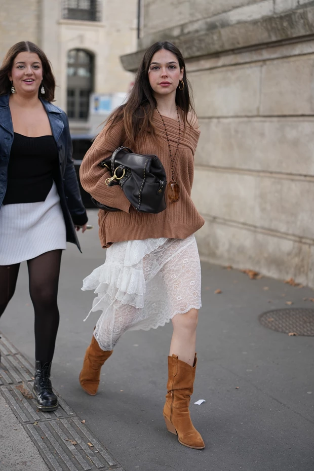 Σουέτ μπότες από street style Παρίσι.