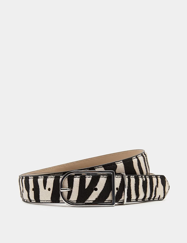 Ζώνη για τζιν με animal print από σύμμεικτο δέρμα με τρίχες, M&S.