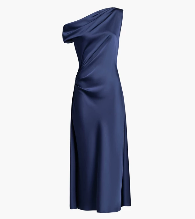 Φόρεμα Βleu Nuit satin, LOLA.