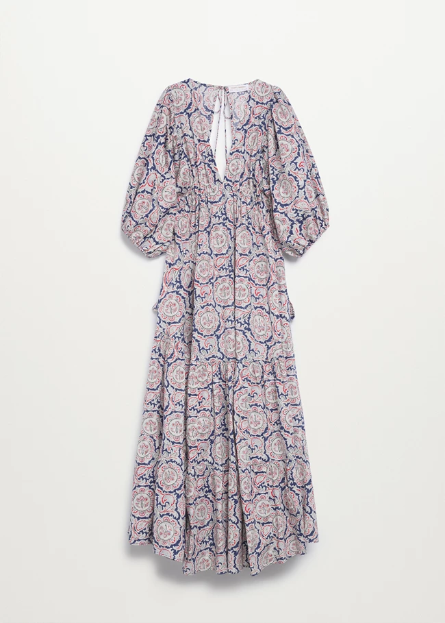 Μάξι εμπριμέ φόρεμα Mango