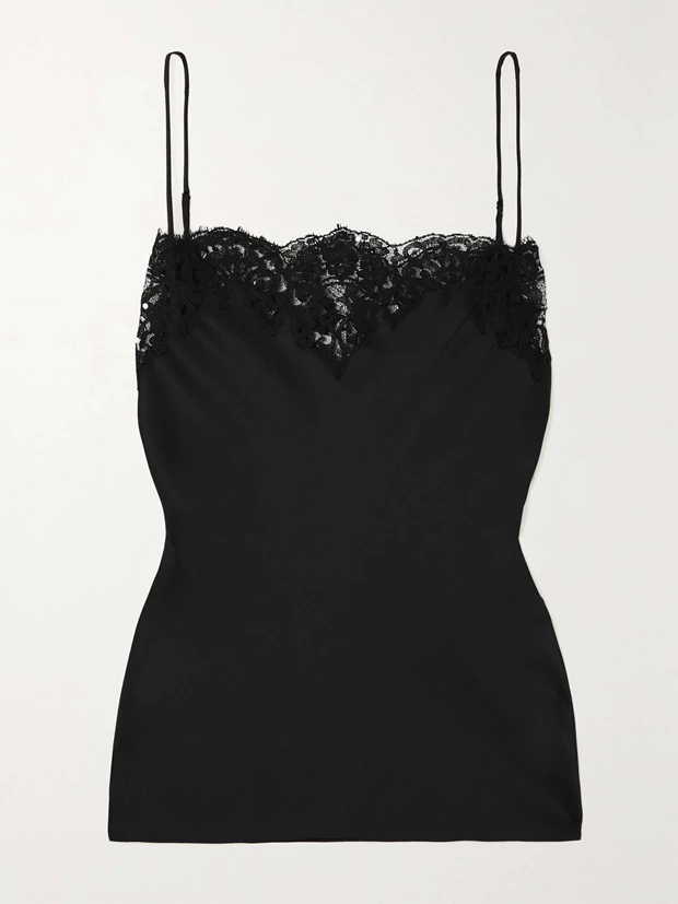 Σατέν camisole με δαντελένιο τελείωμα, Stella McCartney.