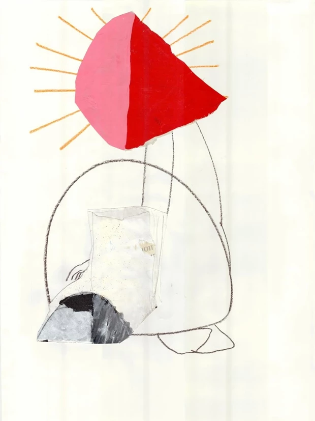 Forms of Attention, 2024–26 Color pencil, oil pastel, acrylic and collage on paper 100 x 70 cm