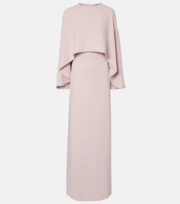 Βραδινό φόρεμα σε στιλ κάπας κεντημένο με κρυστάλλους, Costarellos.