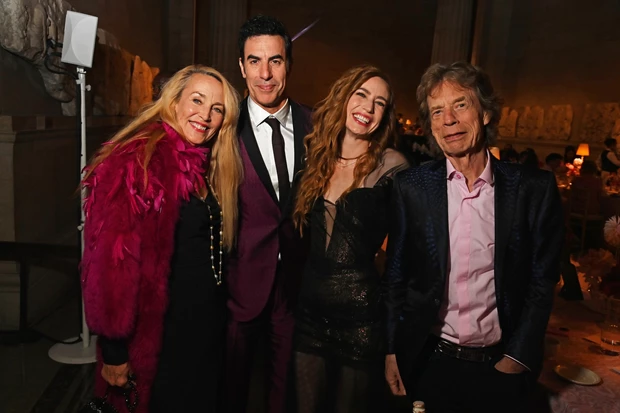 Jerry Hall, Sacha Baron Cohen, Elizabeth Jagger, Mick Jagger