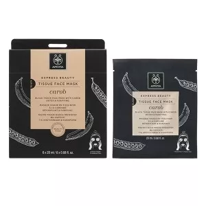 Μάσκα για αποτοξίνωση και καθαρισμό, Tissue Face Mask Carob, Apivita (στα φαρμακεία)