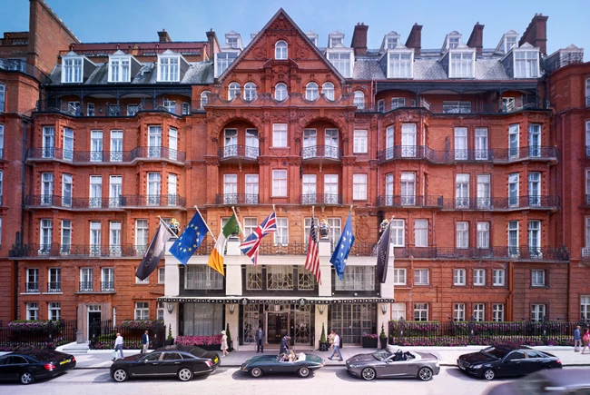 Claridge's Exterior with people