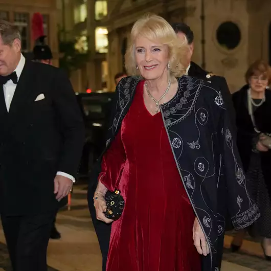 Βασίλισσα Καμίλα | Με κατακόκκινο βελούδινο φόρεμα που φωνάζει "Χριστούγεννα" σε δεξίωση στο Λονδίνο